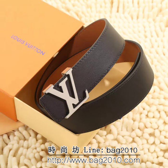 路易威登LV 斜紋裁邊 品牌印記 雙面皮革配色 男士皮帶 LHG1397